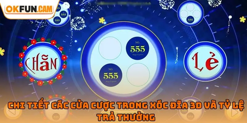 Chi tiết các cửa cược trong xóc đĩa 3D và tỷ lệ trả thưởng